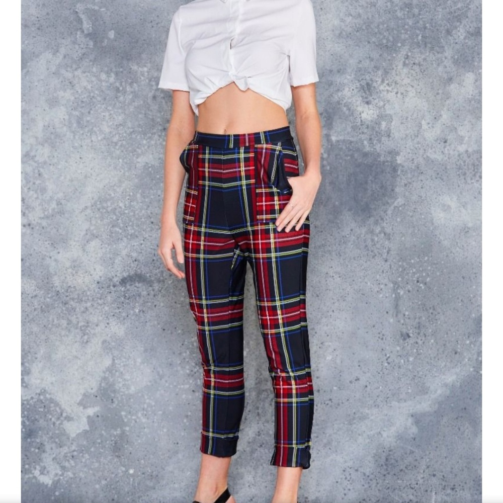 Blackmilk oldschool tartan cuffed pants